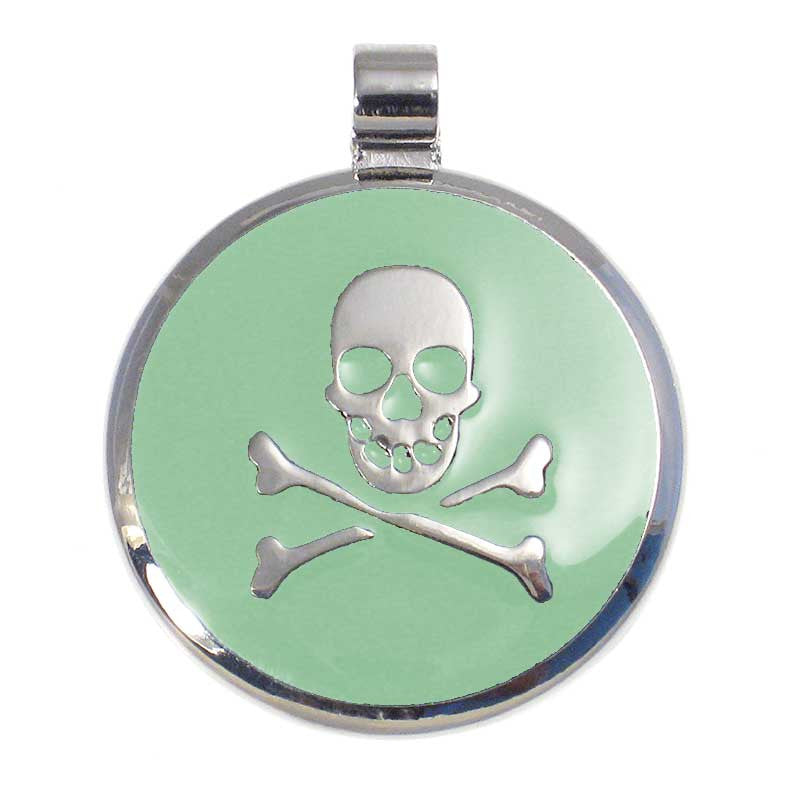 Skull and Crossbone Jewelry Tag, - Lucky Pet